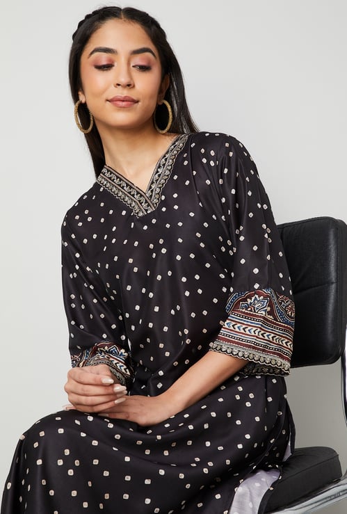 MELANGE Printed Straight Kurta Set