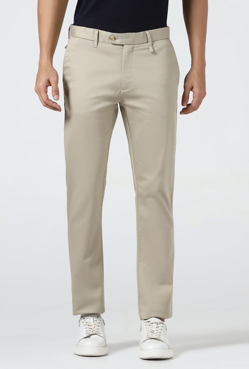 BLACKBERRYS CASUAL Solid Slim Straight Trousers
