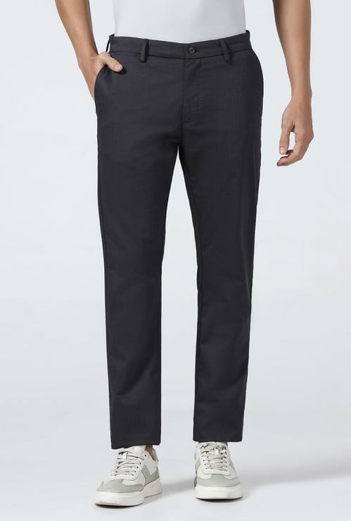 BLACKBERRYS CASUAL Solid Slim Straight Trousers