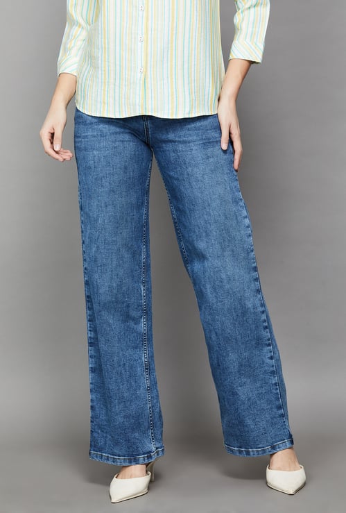 KRAUS Solid Wide Leg Jeans