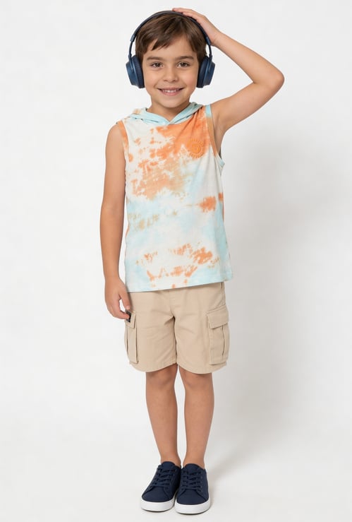 FAME FOREVER Boys Tie & Dye Hooded T-shirt
