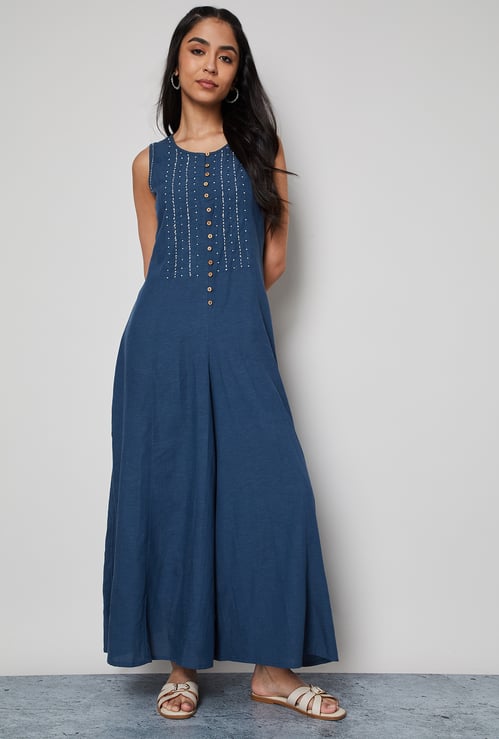 COLOUR ME Embellished Sleeveless Maxi Dress