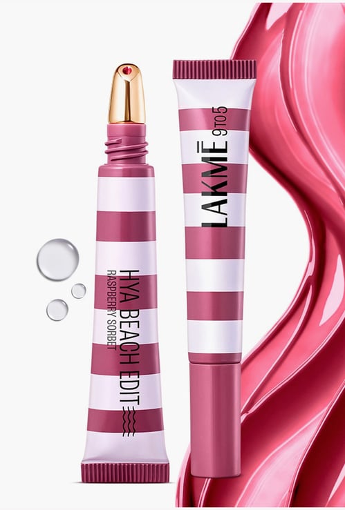LAKME 9to5 Hya Matte Beach Edit Lip Gloss Stain - 6 Raspberry Sorbet - 10ml