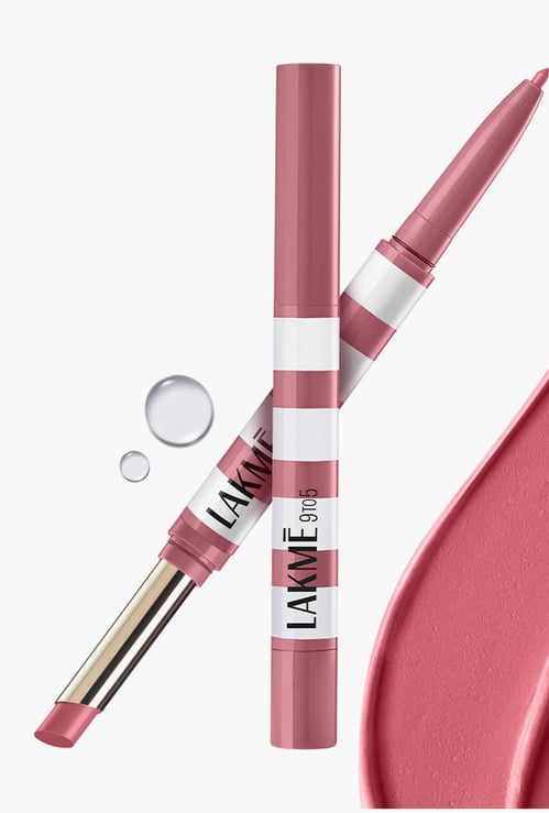 LAKME 9to5 Hya Matte Beach Edit 2in1 Lipstick + Liner - Vacation Pink