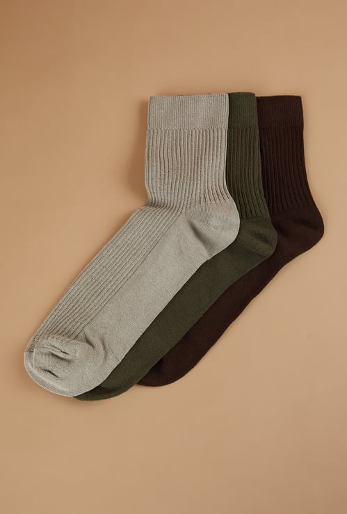 CODE Solid Ankle Length Socks - Pack of 3