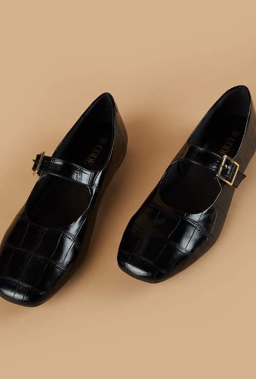 CODE Textured Mary Janes