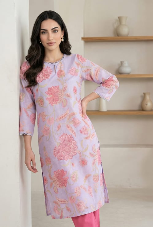 W Floral Print Straight Kurta