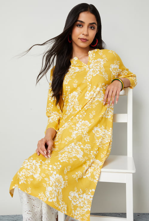 MELANGE Floral Print Straight Kurta