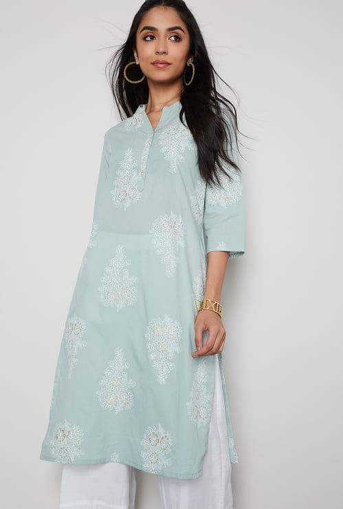 MELANGE Floral Print Straight Kurta