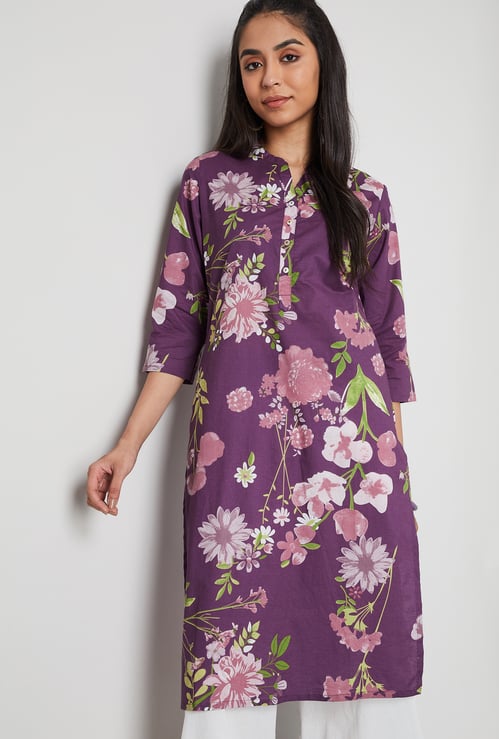 MELANGE Floral Print Straight Kurta