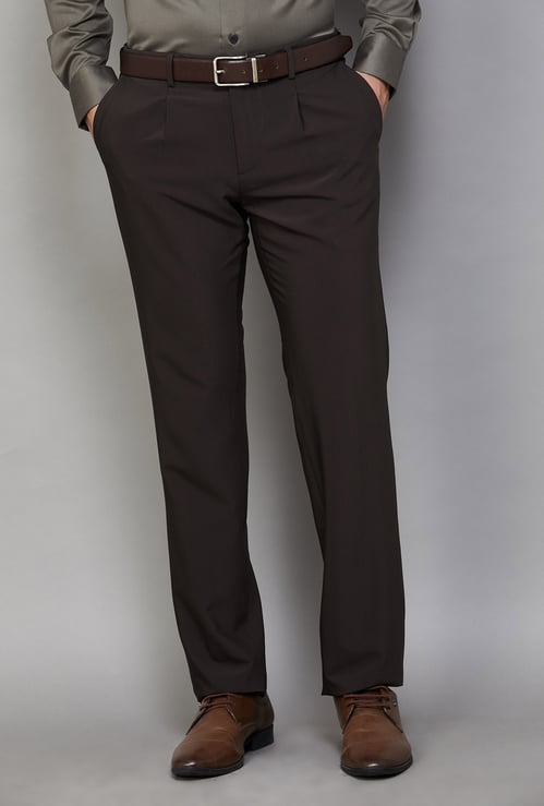 ARROW Solid Regular Fit Formal Trousers