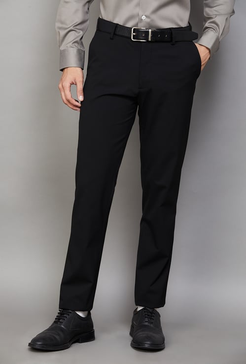 ARROW Solid Slim Straight Formal Trousers