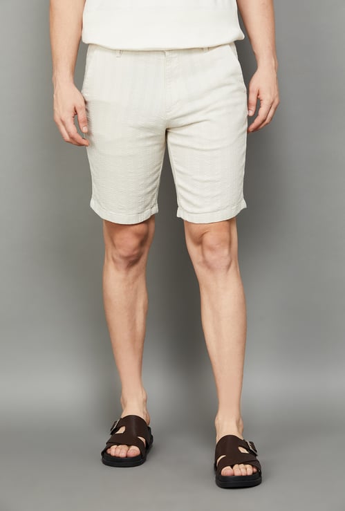 T-BASE Textured Regular Shorts