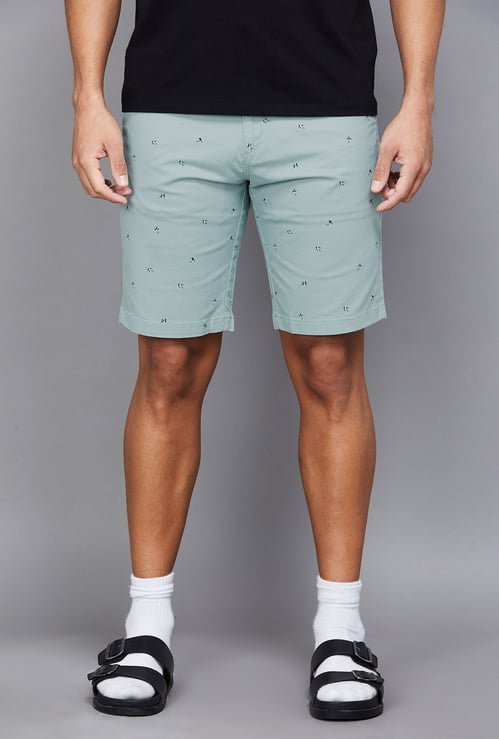T-BASE Printed Regular Fit Shorts