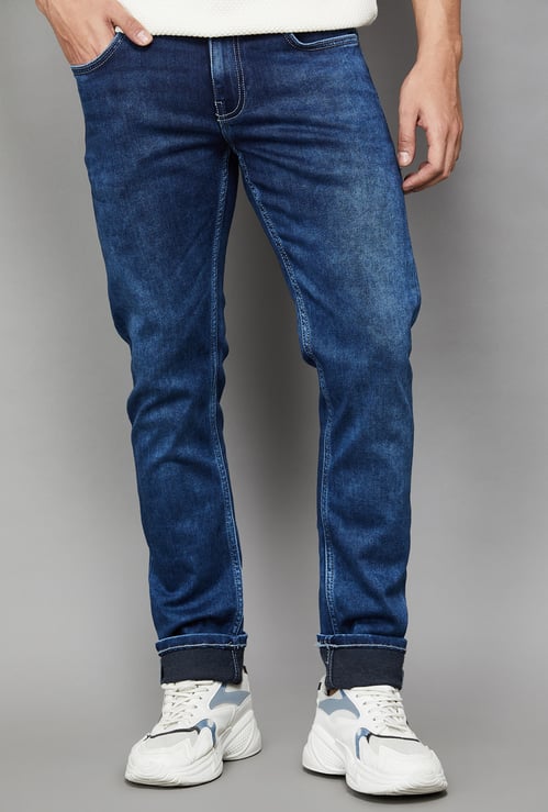 CELIO Darkwashed Slim Tapered Jeans