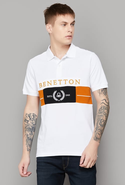 UNITED COLORS OF BENETTON Brand Print Polo T-shirt