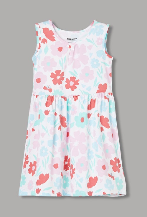 FAME FOREVER Girls Printed Sleeveless Dress
