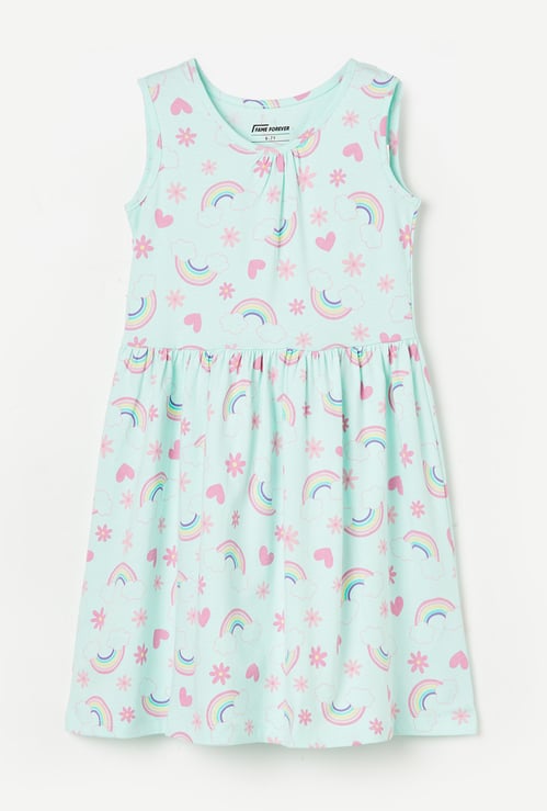 FAME FOREVER Girls Printed Sleeveless Dress