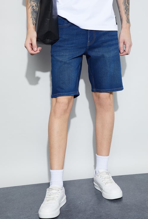 DENIMIZE Washed Denim Shorts
