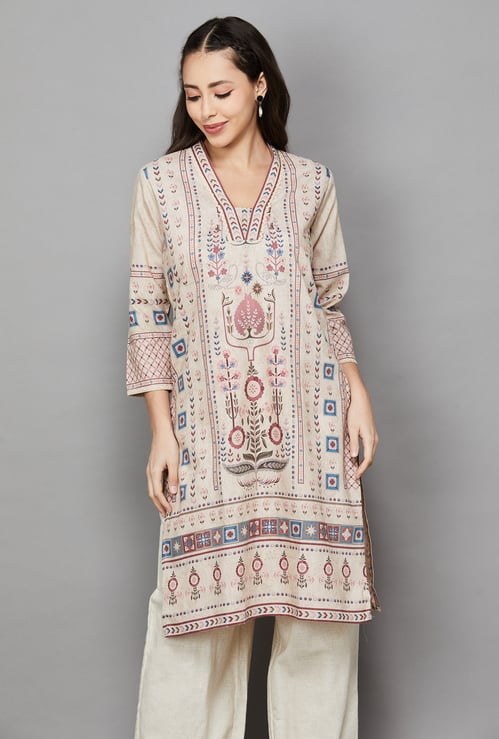 SPAN Printed Straight Kurta