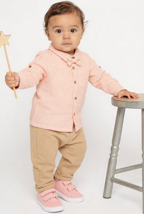 FAME FOREVER Boys Striped Shirt with Bow