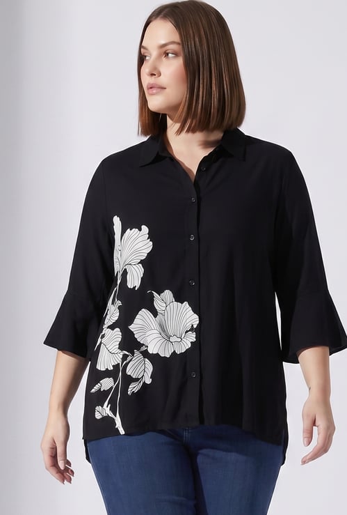 NEXUS Floral Print 3/4th Sleeves Shirt
