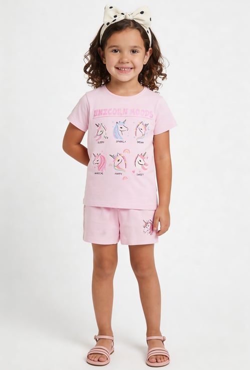 FAME FOREVER Girls Unicorn Print T-shirt