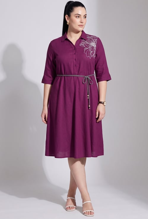 NEXUS Floral Embroidered Midi Dress