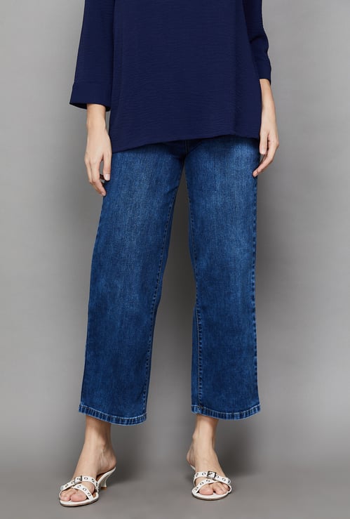 KRAUS Cropped Wide Leg Jeans