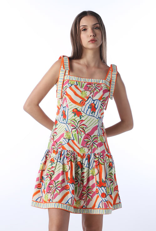 ONLY Printed Tiered Mini Dress