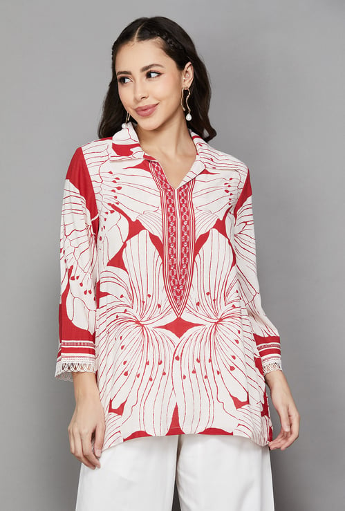 BIBA Floral Print 3/4th Sleeves Kurta
