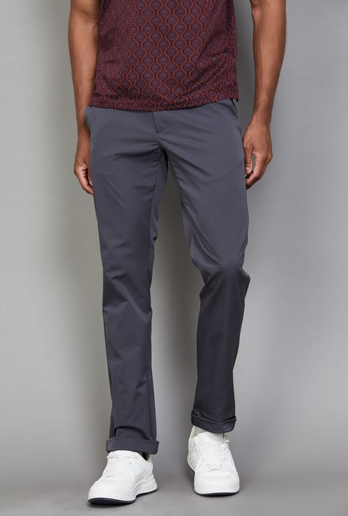 ALLEN SOLLY Solid Slim Fit Trousers