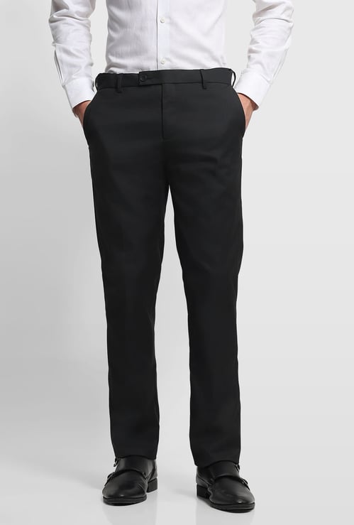 ARROW Solid Slim Straight Formal Trousers