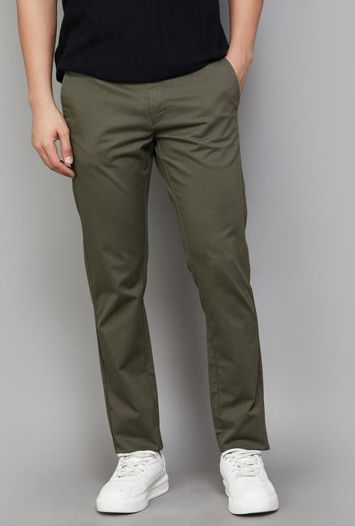 US POLO ASSN Solid Slim Tapered Trousers