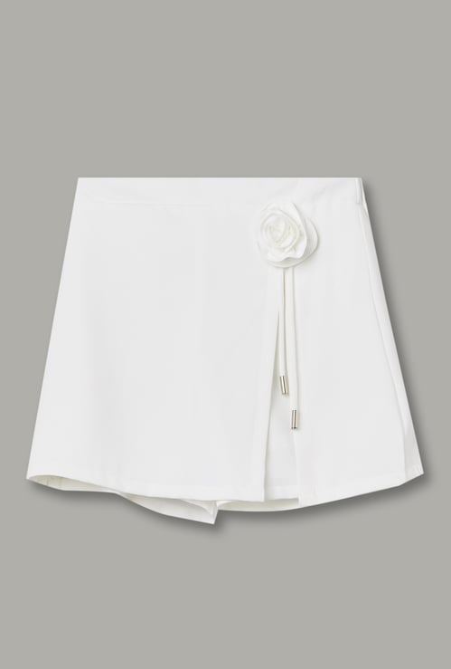 PEPPERMINT Girls Flower-Detail Skorts