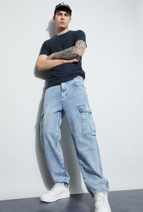 FORCA Acid Washed Loose Fit Cargos