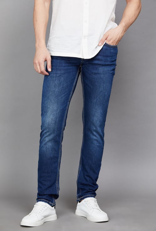 CELIO Whiskered Slim Tapered Jeans