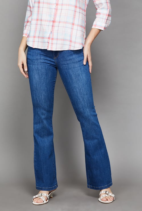 KRAUS Washed Flared Jeans