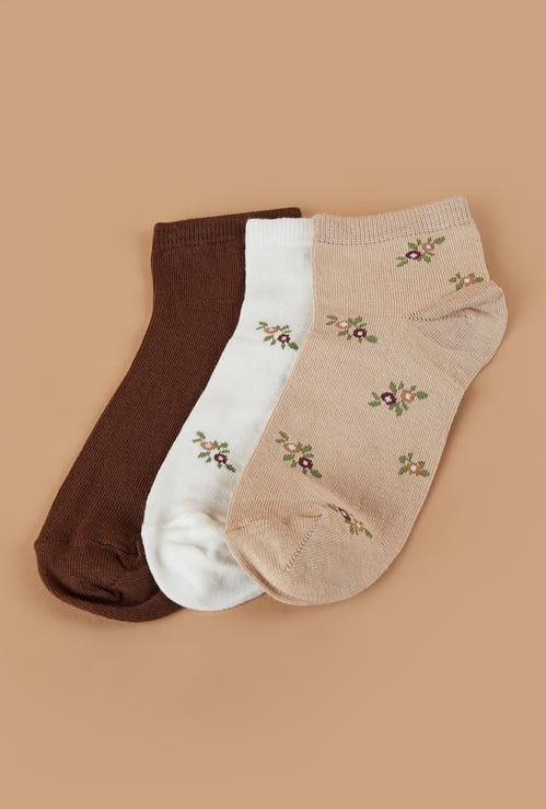 GINGER Assorted Ankle Length Socks - Pack of 3