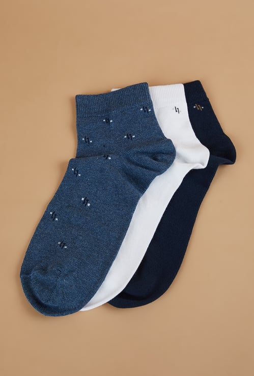 CODE Patterned Ankle Length Socks - Pack of 3