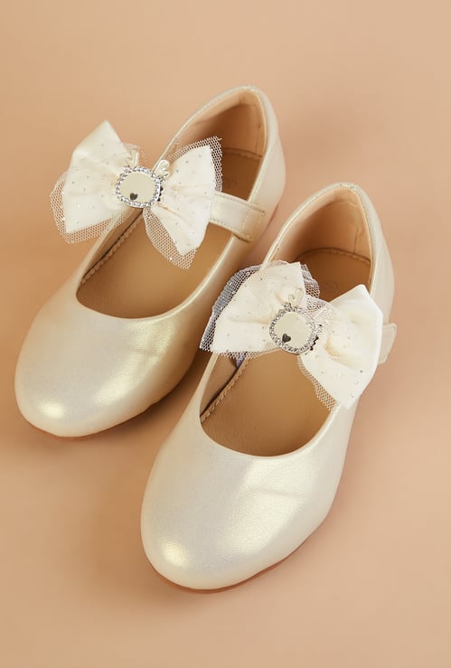 FAME FOREVER Girls Bow Accent Mary Janes