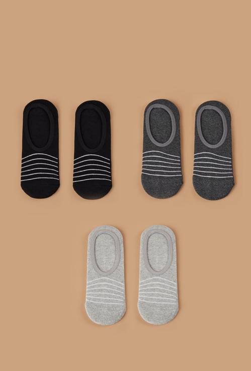 FORCA Striped No Show Socks - Pack of 3