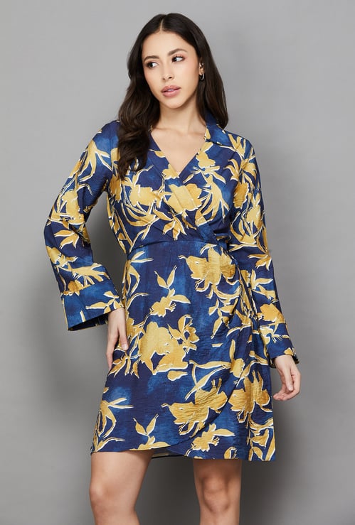 AND Floral Print Wrap Dress