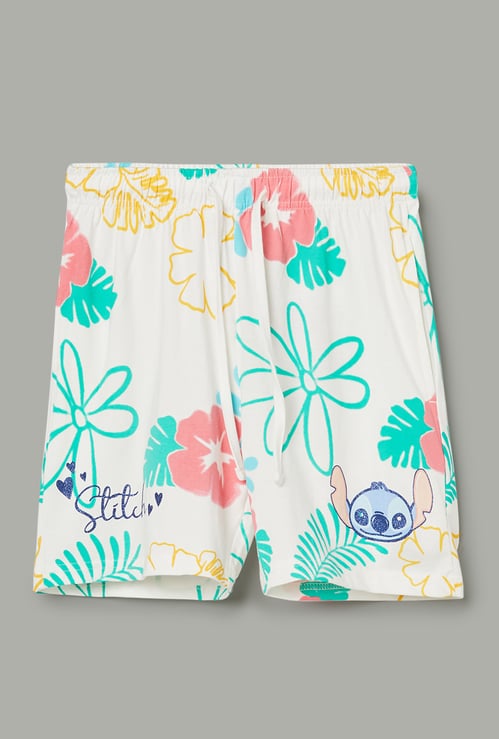 KIDSVILLE Girls Stitch Print Shorts