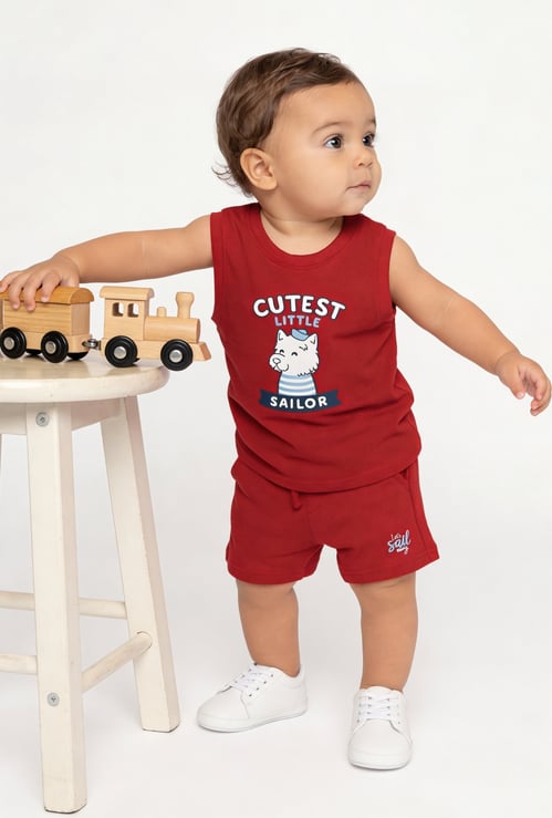 FAME FOREVER Boys Printed T-shirt with Shorts