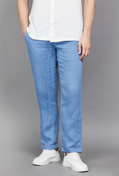 CELIO Solid Regular Fit Trousers