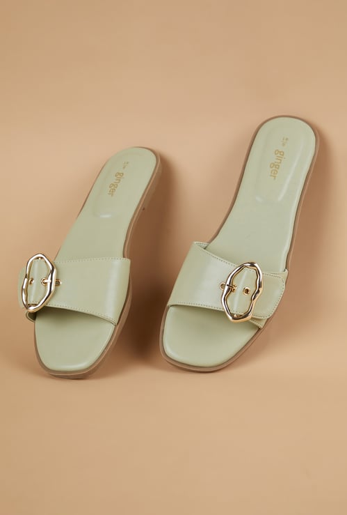 GINGER Solid Flats Sandals