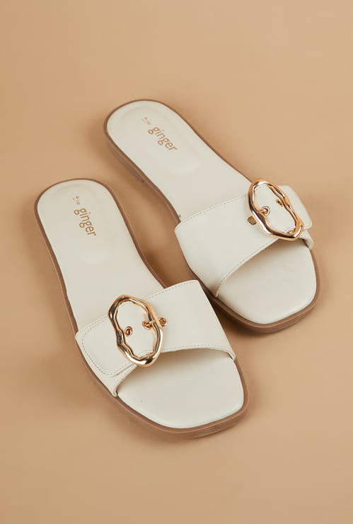 GINGER Solid Flats Sandals