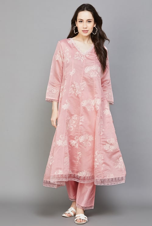 W Embroidered Straight Kurta Set