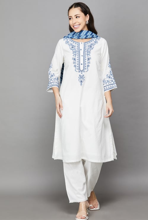 BIBA Embroidered Kurta Set